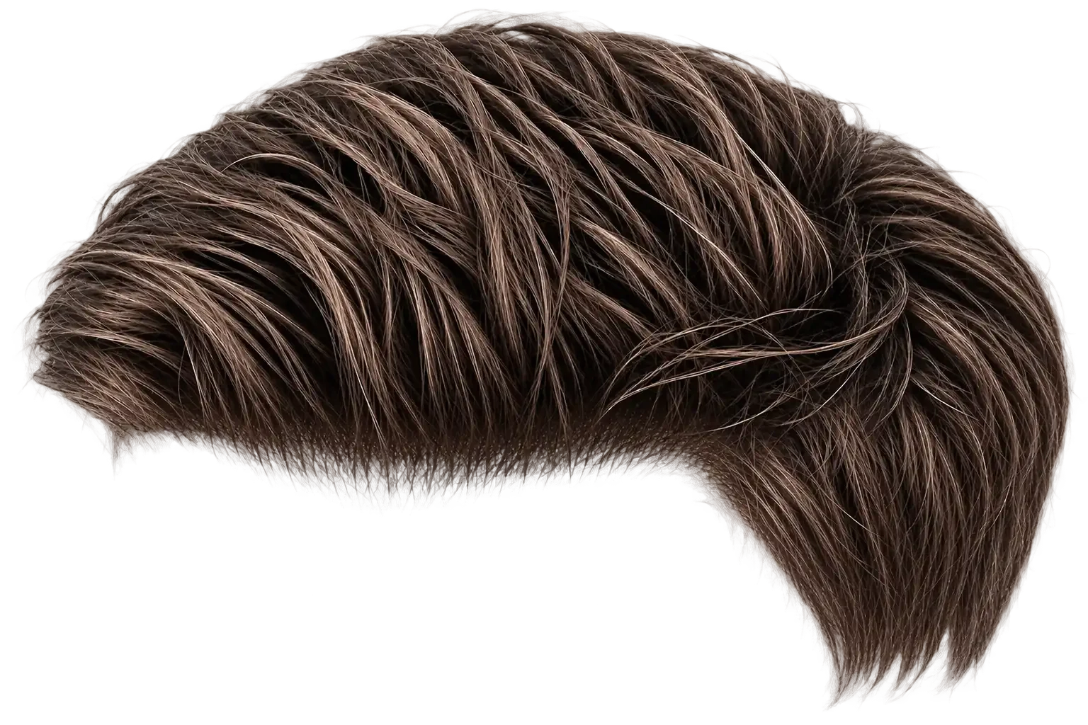 Hair system from the side, showing the two-tone blend through the length